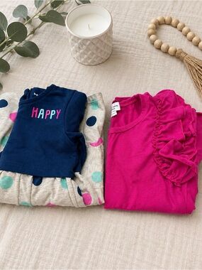 Healthtex & Boutique Girls Dress Bundle 3T Pink Polka Dot Ruffle Dresses